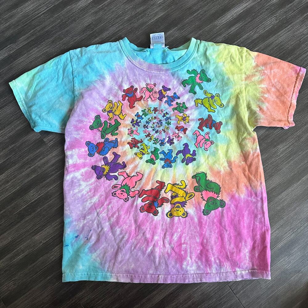 Grateful Dead Liquid Blue 1995 Vintage Tie Dye Shirt Size Medium Youth